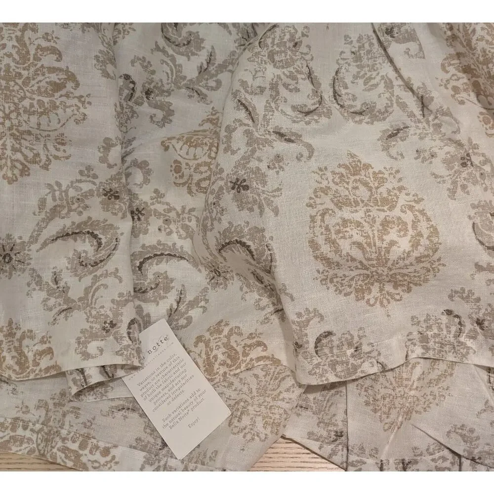 Bella Notte Linen Zia Crib Dust Ruffle Ginger Flax Bed Skirt New With‎ Tags